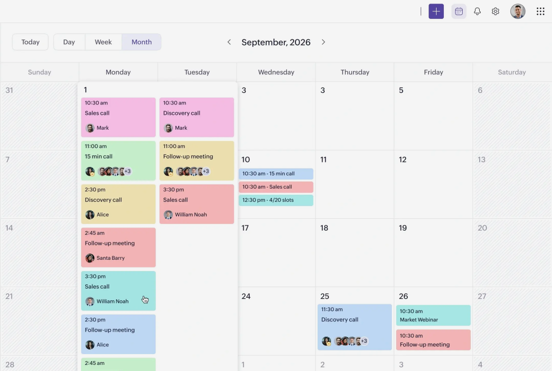 Calendar | Zoho Calendar in Zoho